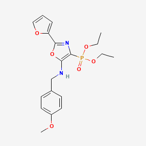 molecular formula C19H23N2O6P B11411287 Diethyl {2-(furan-2-yl)-5-[(4-methoxybenzyl)amino]-1,3-oxazol-4-yl}phosphonate 