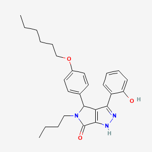 molecular formula C27H33N3O3 B11411296 5-butyl-4-[4-(hexyloxy)phenyl]-3-(2-hydroxyphenyl)-4,5-dihydropyrrolo[3,4-c]pyrazol-6(1H)-one 