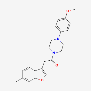 molecular formula C22H24N2O3 B11411334 1-[4-(4-Methoxyphenyl)piperazin-1-yl]-2-(6-methyl-1-benzofuran-3-yl)ethanone 