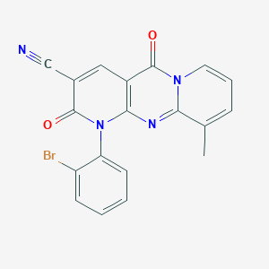 7-(2-bromophenyl)-11-methyl-2,6-dioxo-1,7,9-triazatricyclo[8.4.0.03,8]tetradeca-3(8),4,9,11,13-pentaene-5-carbonitrile