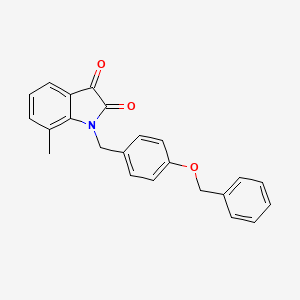 molecular formula C23H19NO3 B11411355 1-[4-(benzyloxy)benzyl]-7-methyl-1H-indole-2,3-dione 