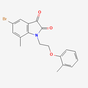 molecular formula C18H16BrNO3 B11411363 5-bromo-7-methyl-1-[2-(2-methylphenoxy)ethyl]-1H-indole-2,3-dione 