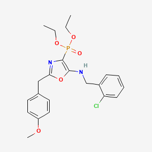 molecular formula C22H26ClN2O5P B11411391 Diethyl {5-[(2-chlorobenzyl)amino]-2-(4-methoxybenzyl)-1,3-oxazol-4-yl}phosphonate 