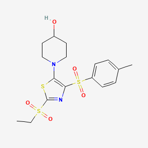 1-{2-(Ethylsulfonyl)-4-[(4-methylphenyl)sulfonyl]-1,3-thiazol-5-yl}piperidin-4-ol