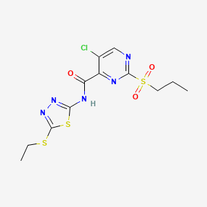 5-chloro-N-[5-(ethylsulfanyl)-1,3,4-thiadiazol-2-yl]-2-(propylsulfonyl)pyrimidine-4-carboxamide