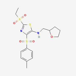 2-(ethylsulfonyl)-4-[(4-methylphenyl)sulfonyl]-N-(tetrahydrofuran-2-ylmethyl)-1,3-thiazol-5-amine