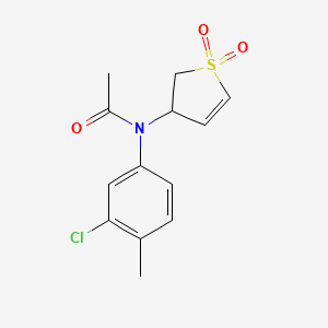 molecular formula C13H14ClNO3S B11411458 N-(3-chloro-4-methylphenyl)-N-(1,1-dioxido-2,3-dihydrothiophen-3-yl)acetamide 