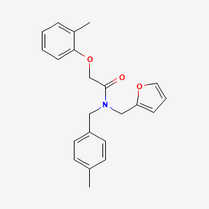 molecular formula C22H23NO3 B11411462 N-(furan-2-ylmethyl)-N-(4-methylbenzyl)-2-(2-methylphenoxy)acetamide 