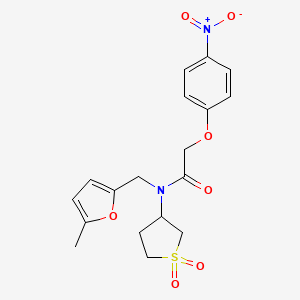 molecular formula C18H20N2O7S B11411490 N-(1,1-dioxidotetrahydrothiophen-3-yl)-N-[(5-methylfuran-2-yl)methyl]-2-(4-nitrophenoxy)acetamide 