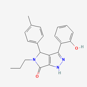 molecular formula C21H21N3O2 B11411503 3-(2-hydroxyphenyl)-4-(4-methylphenyl)-5-propyl-4,5-dihydropyrrolo[3,4-c]pyrazol-6(1H)-one 