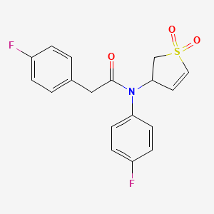 molecular formula C18H15F2NO3S B11411506 N-(1,1-dioxido-2,3-dihydrothien-3-yl)-N,2-bis(4-fluorophenyl)acetamide 