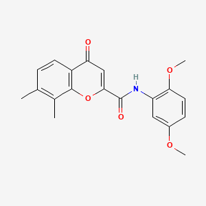 molecular formula C20H19NO5 B11411508 N-(2,5-dimethoxyphenyl)-7,8-dimethyl-4-oxo-4H-chromene-2-carboxamide 