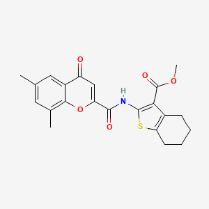 molecular formula C22H21NO5S B11411515 methyl 2-{[(6,8-dimethyl-4-oxo-4H-chromen-2-yl)carbonyl]amino}-4,5,6,7-tetrahydro-1-benzothiophene-3-carboxylate 