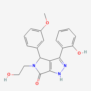 molecular formula C20H19N3O4 B11411519 5-(2-hydroxyethyl)-3-(2-hydroxyphenyl)-4-(3-methoxyphenyl)-4,5-dihydropyrrolo[3,4-c]pyrazol-6(2H)-one 