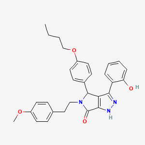 molecular formula C30H31N3O4 B11411540 4-(4-butoxyphenyl)-3-(2-hydroxyphenyl)-5-[2-(4-methoxyphenyl)ethyl]-4,5-dihydropyrrolo[3,4-c]pyrazol-6(1H)-one 