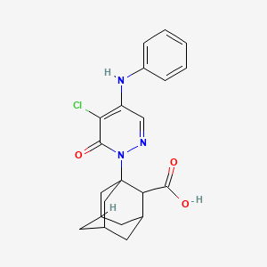 molecular formula C21H22ClN3O3 B11411561 1-[5-Chloro-6-oxo-4-(phenylamino)-1,6-dihydropyridazin-1-YL]adamantane-2-carboxylic acid 