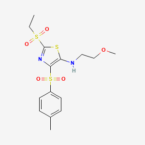 2-(Ethanesulfonyl)-N-(2-methoxyethyl)-4-(4-methylbenzenesulfonyl)-1,3-thiazol-5-amine