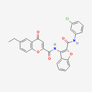 N-{2-[(3-chlorophenyl)carbamoyl]-1-benzofuran-3-yl}-6-ethyl-4-oxo-4H-chromene-2-carboxamide