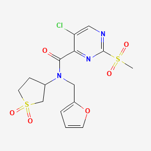 5-chloro-N-(1,1-dioxidotetrahydrothiophen-3-yl)-N-(furan-2-ylmethyl)-2-(methylsulfonyl)pyrimidine-4-carboxamide