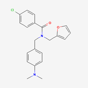 molecular formula C21H21ClN2O2 B11411603 4-chloro-N-[4-(dimethylamino)benzyl]-N-(furan-2-ylmethyl)benzamide 