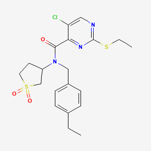 molecular formula C20H24ClN3O3S2 B11411648 5-chloro-N-(1,1-dioxidotetrahydrothiophen-3-yl)-N-(4-ethylbenzyl)-2-(ethylsulfanyl)pyrimidine-4-carboxamide 