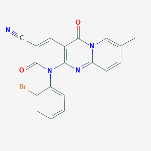 7-(2-bromophenyl)-13-methyl-2,6-dioxo-1,7,9-triazatricyclo[8.4.0.03,8]tetradeca-3(8),4,9,11,13-pentaene-5-carbonitrile