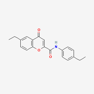 molecular formula C20H19NO3 B11411673 6-ethyl-N-(4-ethylphenyl)-4-oxo-4H-chromene-2-carboxamide 