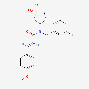 molecular formula C21H22FNO4S B11411731 (2E)-N-(1,1-dioxidotetrahydrothiophen-3-yl)-N-(3-fluorobenzyl)-3-(4-methoxyphenyl)prop-2-enamide 