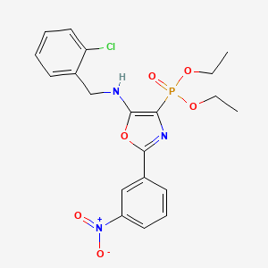 Diethyl (5-{[(2-chlorophenyl)methyl]amino}-2-(3-nitrophenyl)-1,3-oxazol-4-YL)phosphonate