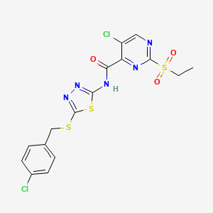 5-chloro-N-{5-[(4-chlorobenzyl)sulfanyl]-1,3,4-thiadiazol-2-yl}-2-(ethylsulfonyl)pyrimidine-4-carboxamide