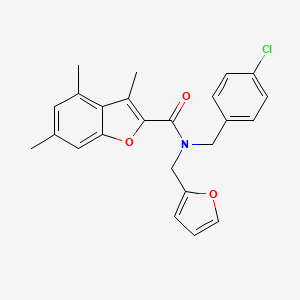 N-(4-chlorobenzyl)-N-(furan-2-ylmethyl)-3,4,6-trimethyl-1-benzofuran-2-carboxamide