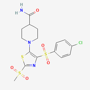 1-{4-[(4-Chlorophenyl)sulfonyl]-2-(methylsulfonyl)-1,3-thiazol-5-yl}piperidine-4-carboxamide