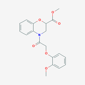 molecular formula C19H19NO6 B11411797 methyl 4-[(2-methoxyphenoxy)acetyl]-3,4-dihydro-2H-1,4-benzoxazine-2-carboxylate 