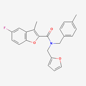 molecular formula C23H20FNO3 B11411802 5-fluoro-N-(furan-2-ylmethyl)-3-methyl-N-(4-methylbenzyl)-1-benzofuran-2-carboxamide 