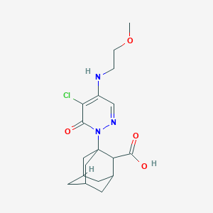 molecular formula C18H24ClN3O4 B11411830 1-{5-chloro-4-[(2-methoxyethyl)amino]-6-oxopyridazin-1(6H)-yl}tricyclo[3.3.1.1~3,7~]decane-2-carboxylic acid 