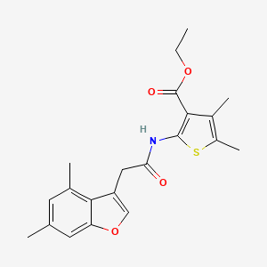 molecular formula C21H23NO4S B11411848 Ethyl 2-{[(4,6-dimethyl-1-benzofuran-3-yl)acetyl]amino}-4,5-dimethylthiophene-3-carboxylate 