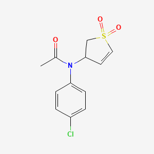 molecular formula C12H12ClNO3S B11411849 N-(4-chlorophenyl)-N-(1,1-dioxido-2,3-dihydrothiophen-3-yl)acetamide 