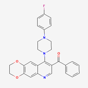 (9-(4-(4-Fluorophenyl)piperazin-1-yl)-2,3-dihydro-[1,4]dioxino[2,3-g]quinolin-8-yl)(phenyl)methanone