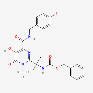 molecular formula C24H25FN4O5 B1141187 苄基 N-[2-[4-[(4-氟苯基)甲基氨基羰基]-5-羟基-6-氧代-1-(三氘甲基)嘧啶-2-基]丙-2-基]氨基羰酸酯 CAS No. 1189916-86-6