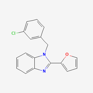 molecular formula C18H13ClN2O B11411873 1-(3-chlorobenzyl)-2-(furan-2-yl)-1H-benzimidazole 