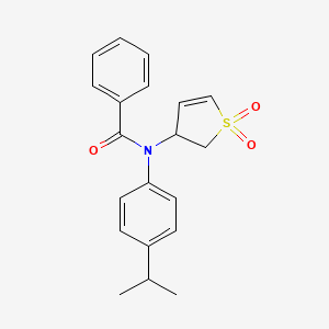 molecular formula C20H21NO3S B11411883 N-(1,1-dioxido-2,3-dihydrothiophen-3-yl)-N-(4-isopropylphenyl)benzamide 