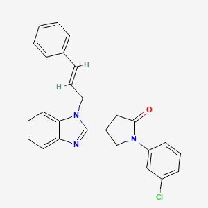 molecular formula C26H22ClN3O B11411886 1-(3-chlorophenyl)-4-{1-[(2E)-3-phenylprop-2-en-1-yl]-1H-benzimidazol-2-yl}pyrrolidin-2-one 