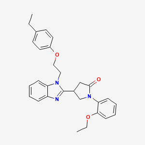 molecular formula C29H31N3O3 B11411893 1-(2-ethoxyphenyl)-4-{1-[2-(4-ethylphenoxy)ethyl]-1H-benzimidazol-2-yl}pyrrolidin-2-one 