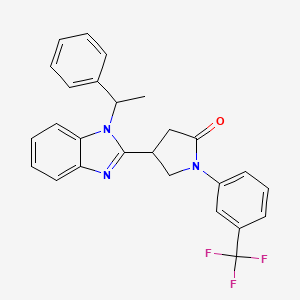 4-[1-(1-phenylethyl)-1H-benzimidazol-2-yl]-1-[3-(trifluoromethyl)phenyl]pyrrolidin-2-one