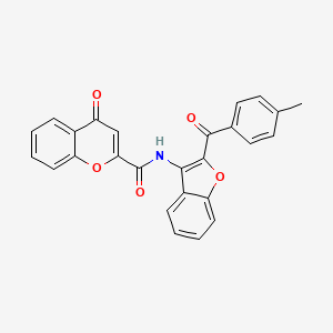 molecular formula C26H17NO5 B11411914 N-[2-(4-methylbenzoyl)-1-benzofuran-3-yl]-4-oxo-4H-chromene-2-carboxamide 