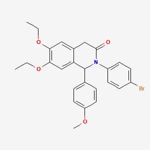 molecular formula C26H26BrNO4 B11411917 2-(4-bromophenyl)-6,7-diethoxy-1-(4-methoxyphenyl)-1,4-dihydroisoquinolin-3(2H)-one 