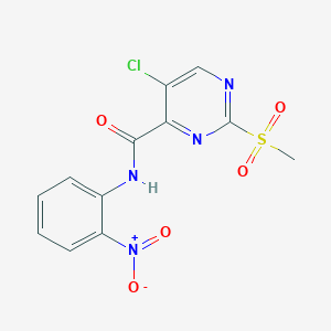 molecular formula C12H9ClN4O5S B11411934 5-chloro-2-(methylsulfonyl)-N-(2-nitrophenyl)pyrimidine-4-carboxamide 