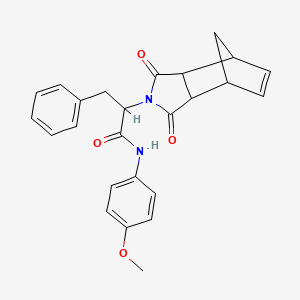 molecular formula C25H24N2O4 B11411944 2-(1,3-dioxo-1,3,3a,4,7,7a-hexahydro-2H-4,7-methanoisoindol-2-yl)-N-(4-methoxyphenyl)-3-phenylpropanamide CAS No. 1031281-10-3