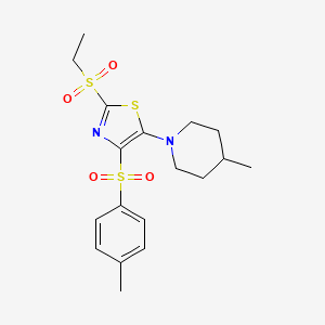 2-Ethylsulfonyl-4-(4-methylphenyl)sulfonyl-5-(4-methyl-1-piperidinyl)thiazole