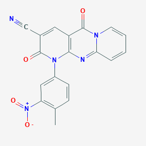 7-(4-methyl-3-nitrophenyl)-2,6-dioxo-1,7,9-triazatricyclo[8.4.0.03,8]tetradeca-3(8),4,9,11,13-pentaene-5-carbonitrile